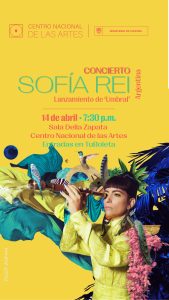 Pieza gráfica invitando a concierto Sofia Rei Lanzamiento disco Umbral