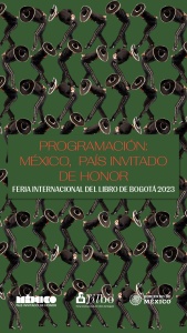 Pieza gráfica invitando a los eventos de la FILBo en el Centro Nacional de las Artes