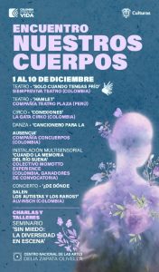 Pieza gráfica con silueta de persona florecida con el corazón envuelto en hojas y flores que invita al encuentro de otros cuerpos eneldelia