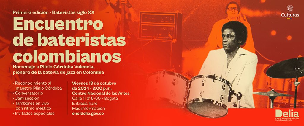 El Centro Nacional de las Artes será el escenario para rendir homenaje a la trayectoria del icónico Plinio Córdoba en el Primer Encuentro de Bateristas Colombianos: Bateristas del Siglo XX