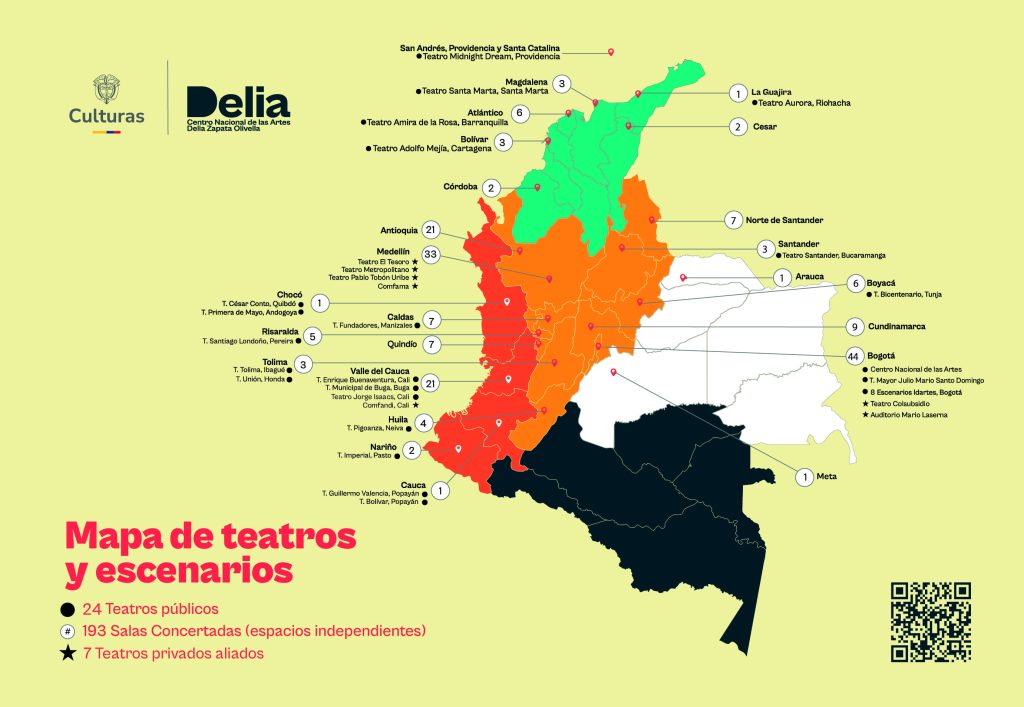 Mapa de la Red Nacional de Teatros