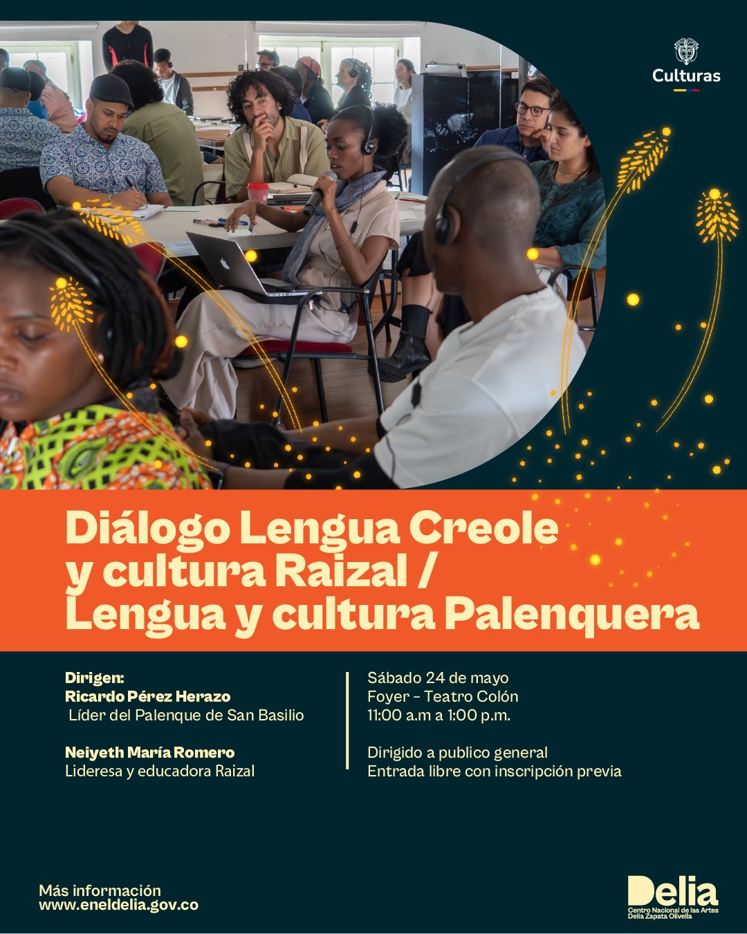 Este conversatorio reúne a Neiyeth María Romero, educadora raizal, y Ricardo Pérez Herazo, líder del Palenque de San Basilio, en una conversación sobre el poder cultural y político de las lenguas creole y palenquera.
