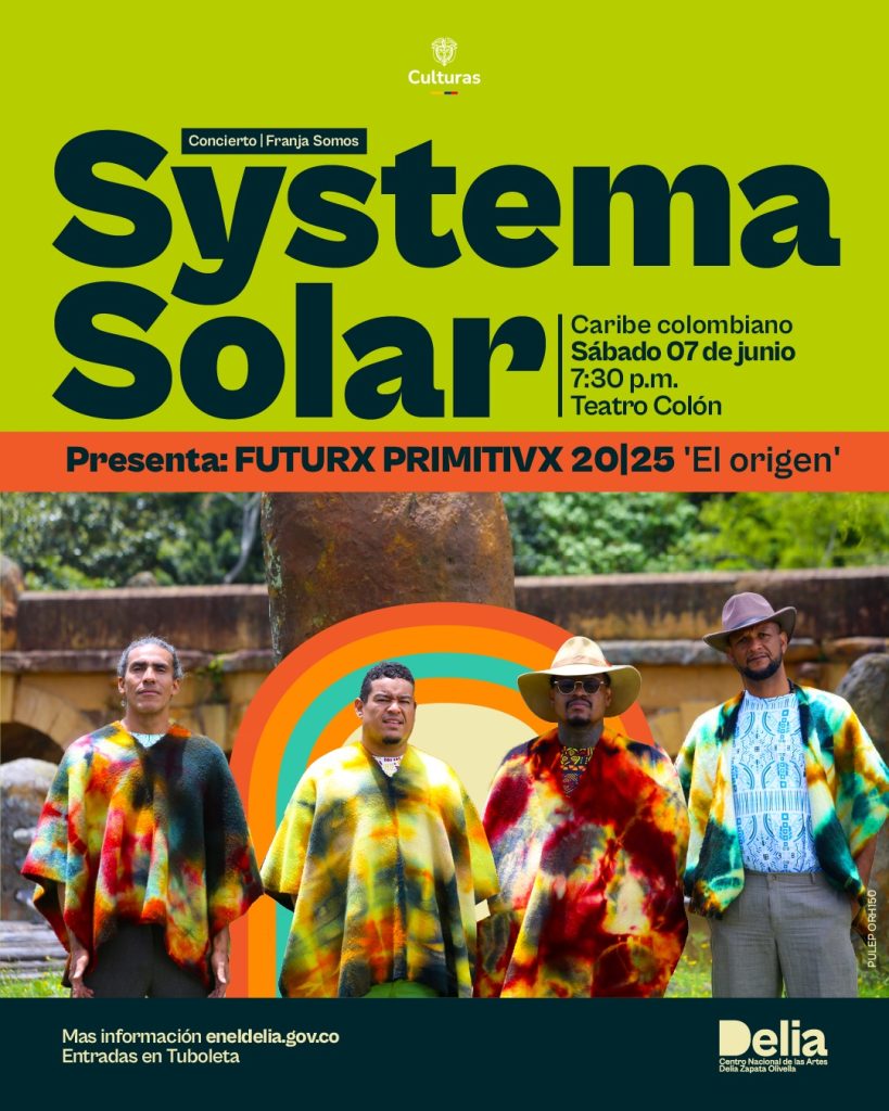 El viernes 7 de junio de 2025, el Teatro Colón del Centro Nacional de las Artes Delia Zapata Olivella será el escenario del lanzamiento de FUTURX PRIMITIVX 2025, el nuevo proyecto escénico de Systema Solar. 