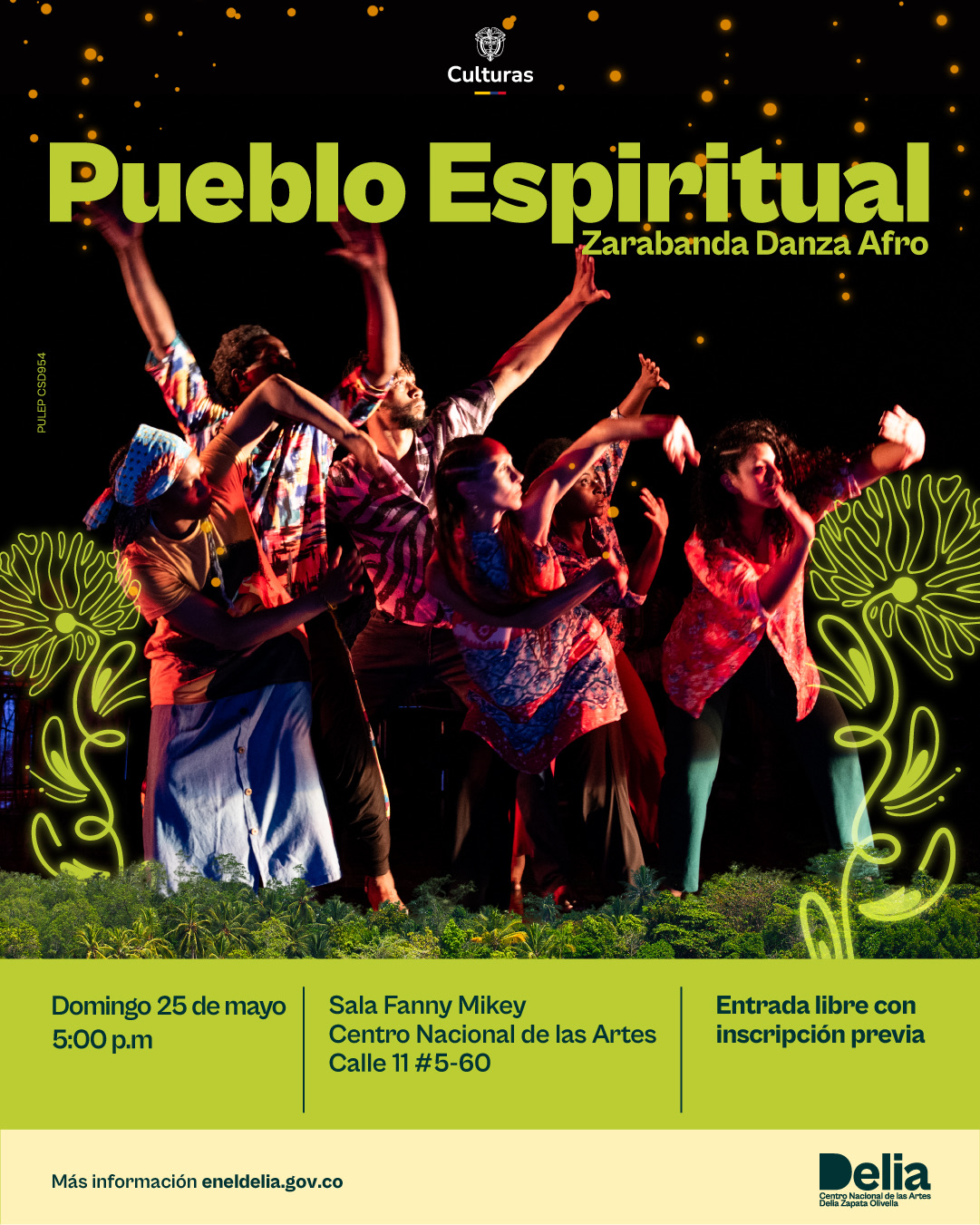 Pueblo Espiritual es una experiencia escénica y sensorial que entrelaza danza, música y arte plástico en una celebración vibrante de la tradición afrocolombiana.