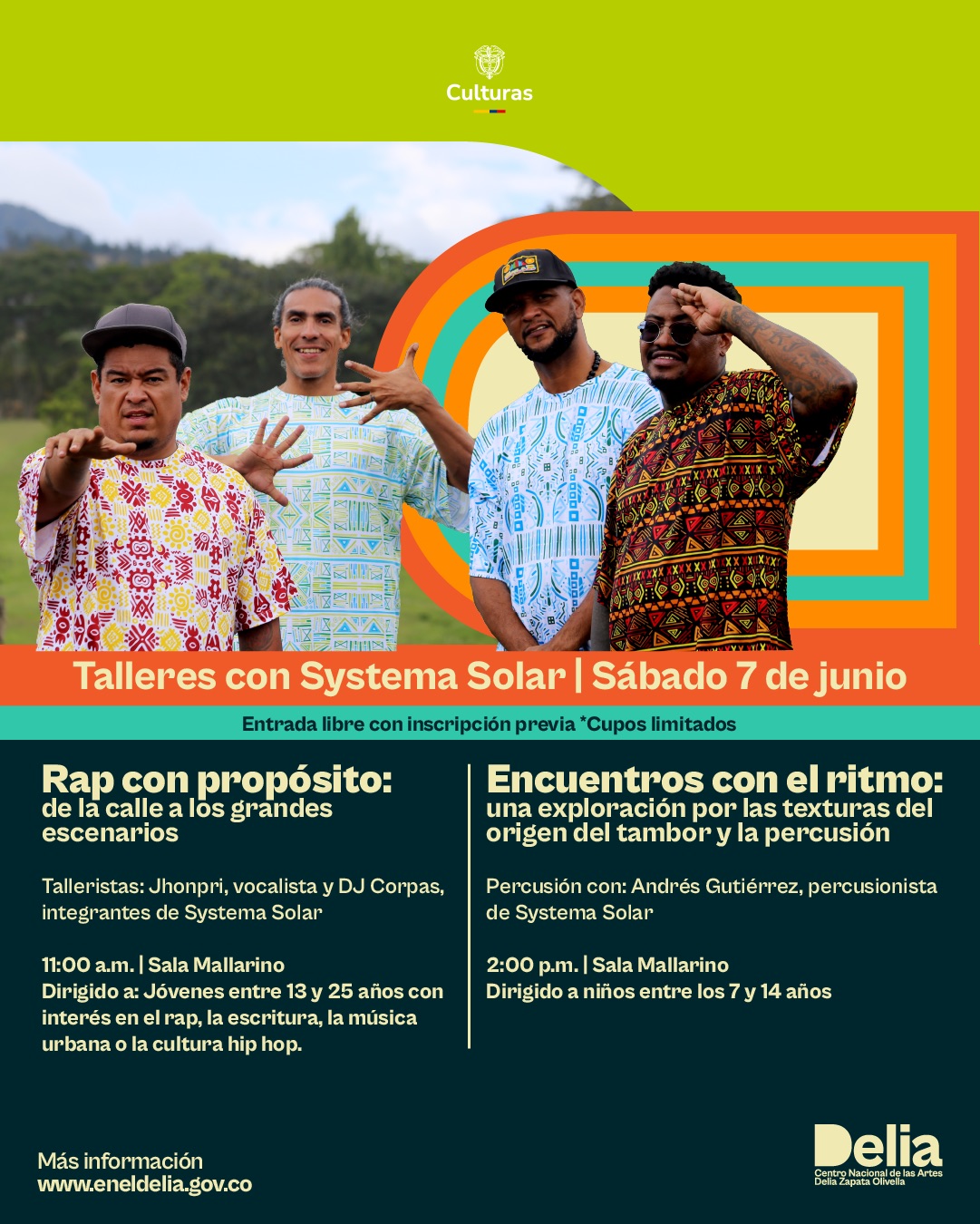 ¡Este sábado 7 de junio tendremos dos talleres con Systema Solar!