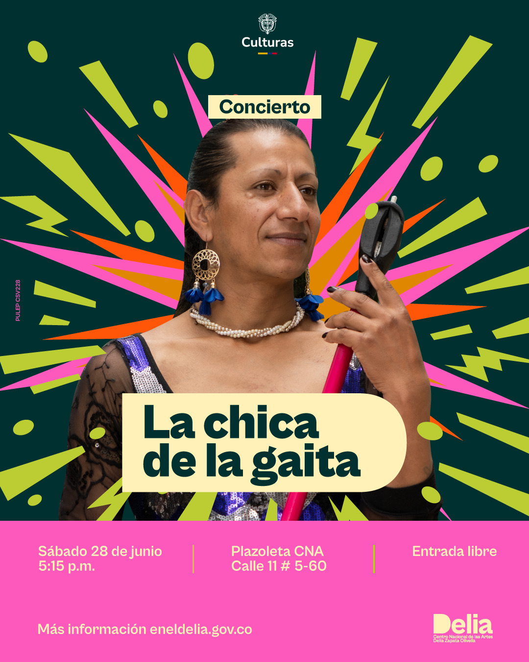 Desde las raíces del Caribe colombiano, Ceiba ha cultivado la tradición de las gaitas y tambores desde 2005. Además de su trabajo como intérprete, es una maestra de saberes que fabrica sus propios instrumentos y transmite con fuerza los ritmos de su territorio. Una experiencia sonora ancestral y femenina.