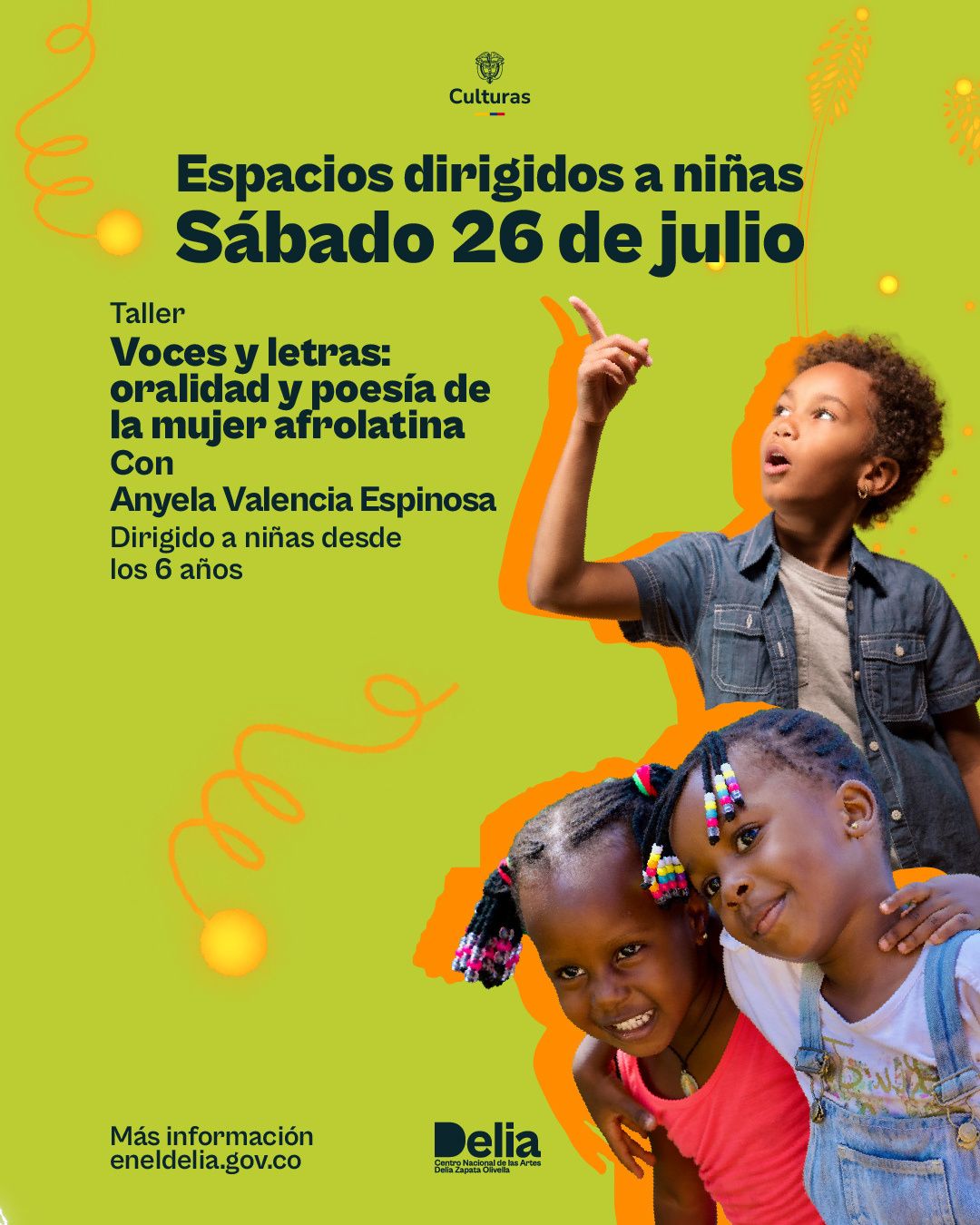 Encuentro creativo con la palabra, la memoria y la infancia afrodescendiente, facilitado por Anyela Valencia Espinosa.