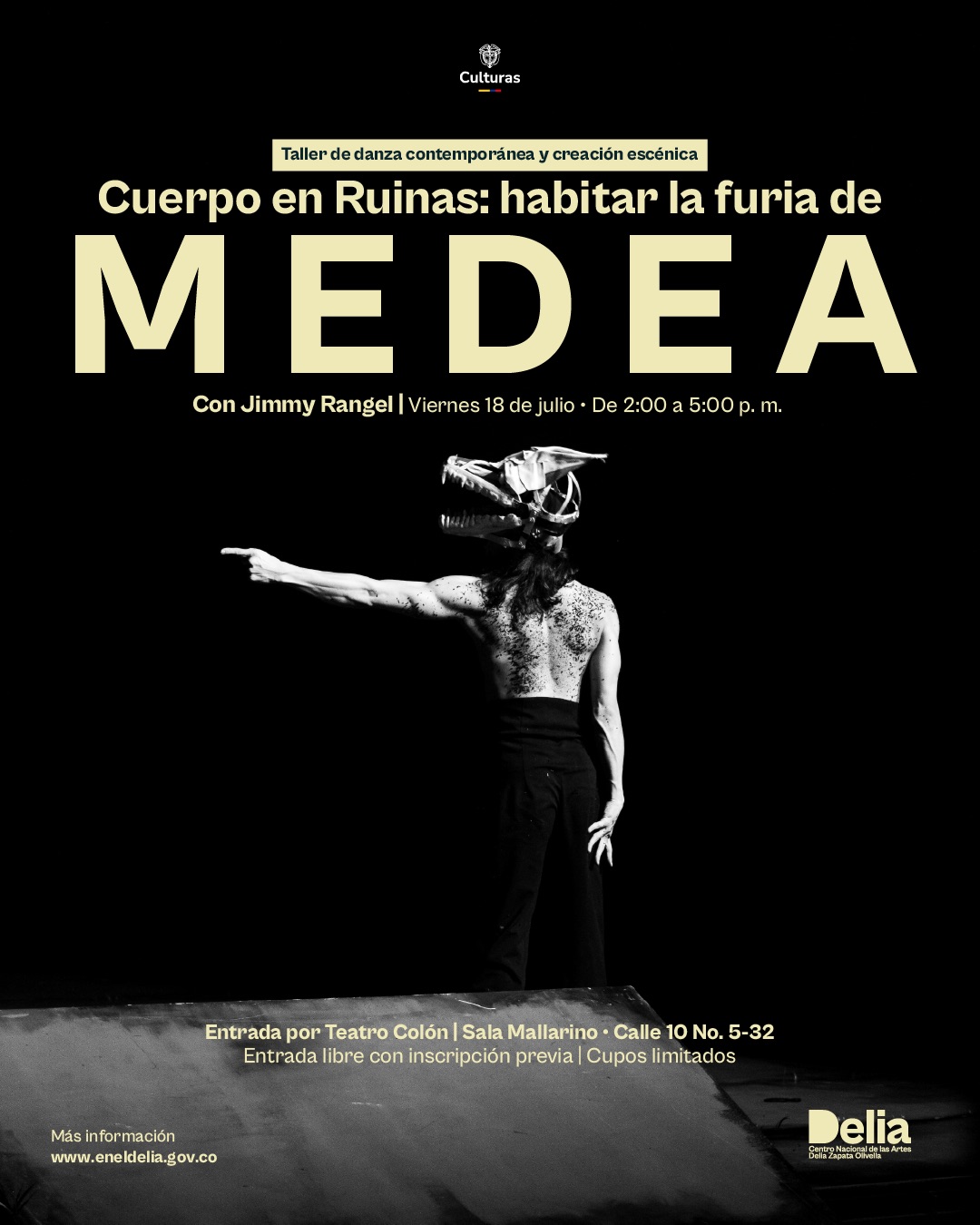 Taller – «Cuerpo en Ruinas: Habitar la Furia de MEDEA» con Jimmy Rangel