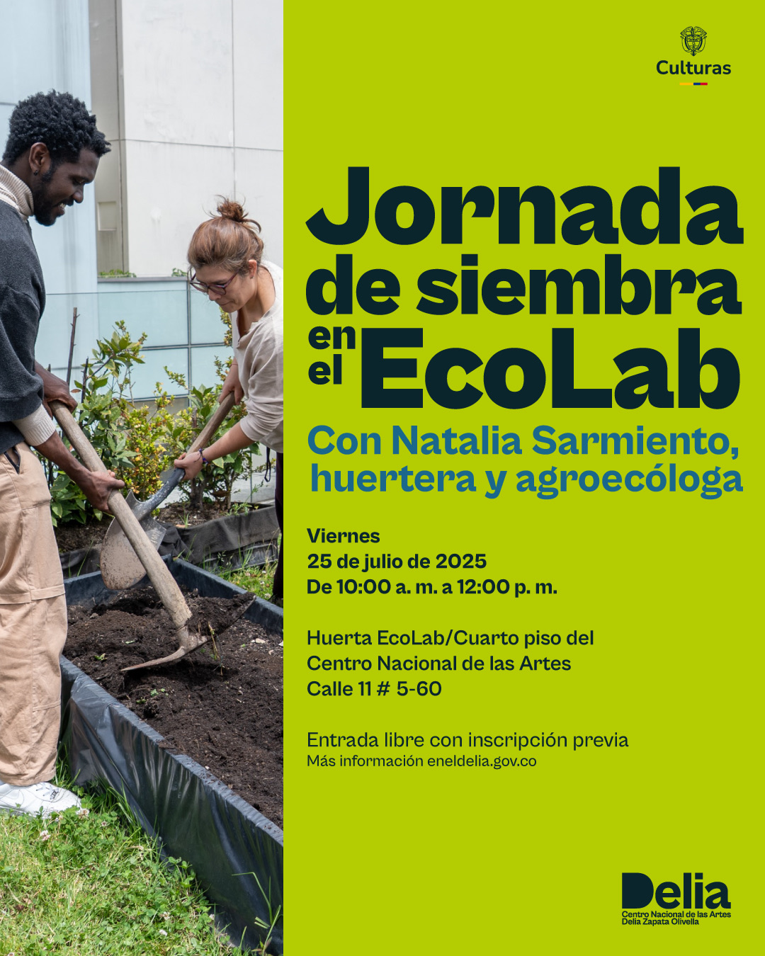 Invitamos a vecinos, colaboradores y ciudadanía en general a sumarse a la primera Jornada de Siembra 2025, guiada por Natalia Sarmiento, bióloga del Jardín Botánico. Juntas y juntos aprenderemos prácticas básicas de compostaje y cultivo, mientras reconectamos con la tierra, compartimos saberes y sembramos comunidad.