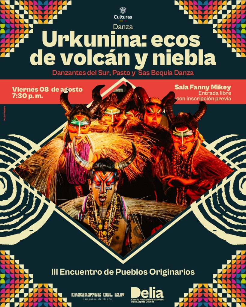 Dos colectivos de danza se unieron para dar vida a 'Urkunina: Ecos de Volcán y Niebla', una pieza escénica que evoca el cuerpo de la montaña, la niebla, los diablos y los rituales.