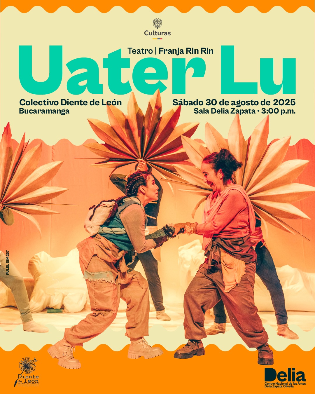 Uater Lu es una obra de teatro familiar que reflexiona sobre la importancia de cuidar el medio ambiente. Ganadora de la Beca de Creación Teatral del Ministerio de Cultura, 2024, la obra parte de una pregunta dramatúrgica: ¿Qué sucedería si el agua se acabara en la Tierra?