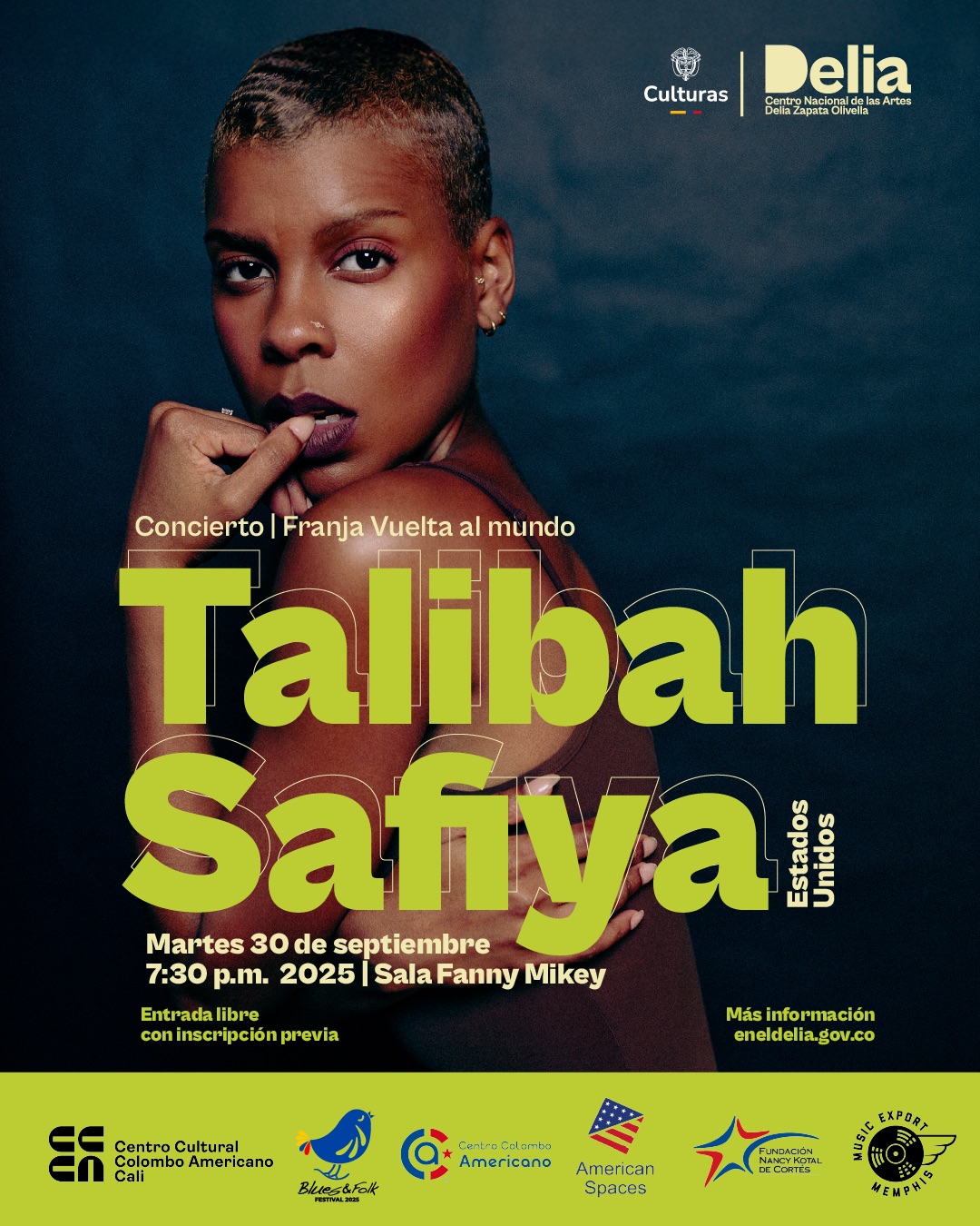 Talibah Safiya es cantante, compositora y artista enfocada en contar historias a través de la música y la creación de experiencias. Su más reciente álbum, Black Magic, fue producido en colaboración con la Escuela de Negocios de la Música de la Universidad de Memphis, donde se desempeñó como Artista en Residencia. Este trabajo —incluido por NPR entre sus álbumes favoritos de 2024 — reinterpreta y resignifica el catálogo de hill country blues de la universidad, conservado por Highwater Records.