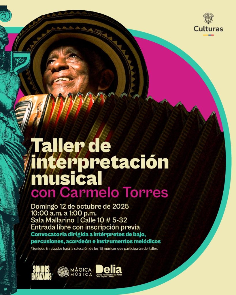 El maestro Carmelo Torres participa en el Taller: interpretación instrumental (acordeón, percusión y bajo)