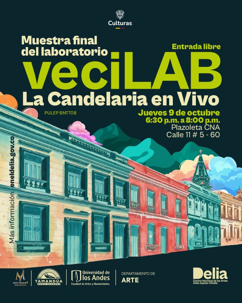El próximo 9 de octubre, VeciLab presenta la muestra final de su laboratorio artístico, un espacio colaborativo que reúne a vecinas y vecinos de La Candelaria interesados en compartir sus historias, recuerdos y experiencias de vida a través del arte.
