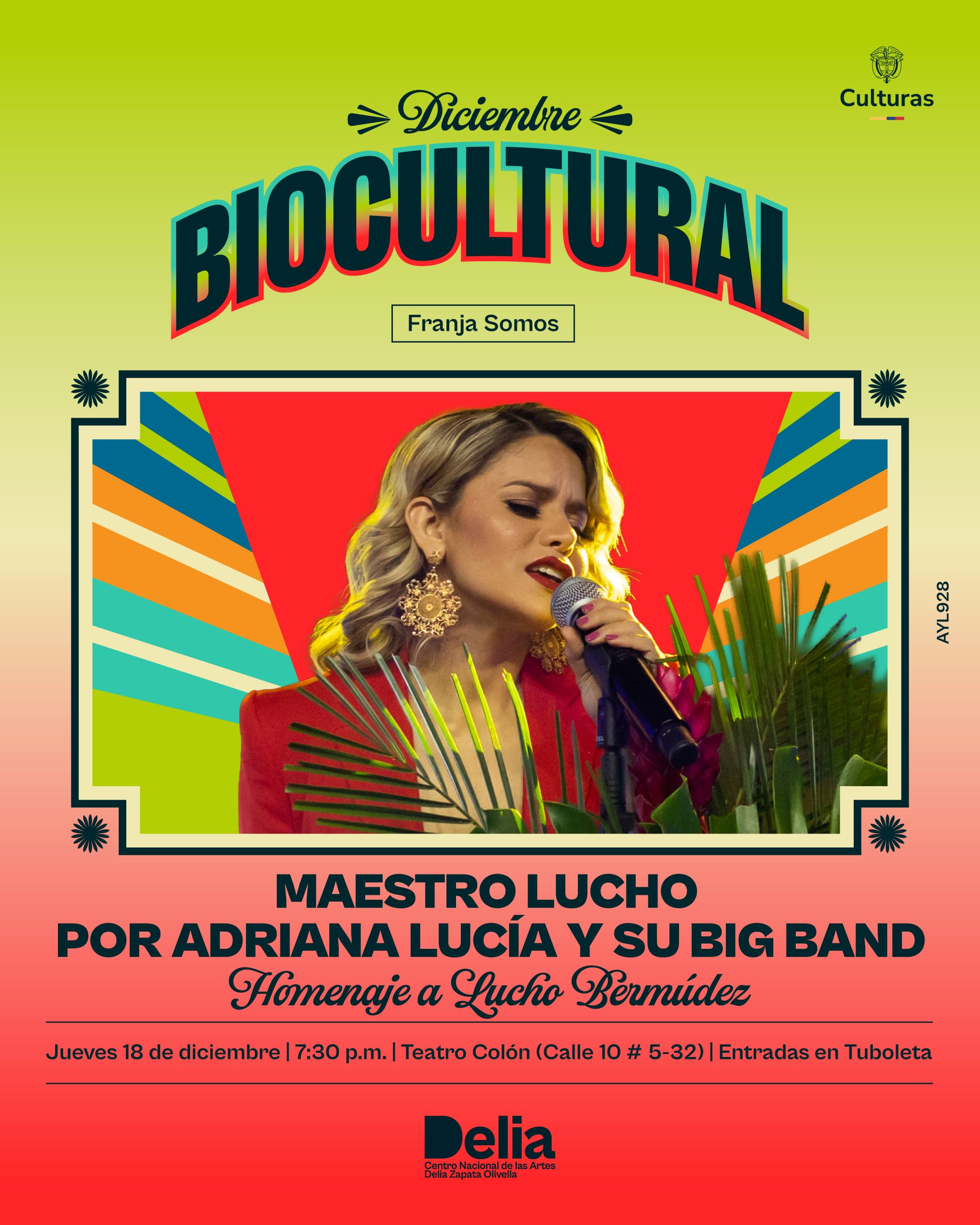 MAESTRO LUCHO por ADRIANA LUCÍA es un espectáculo vibrante que rinde homenaje al inigualable Lucho Bermúdez y materializa uno de los sueños más profundos de la gran Adriana Lucía. Esta propuesta musical revive la grandeza del maestro con un álbum grabado con una deslumbrante Big Band dirigida por Emmanuel Briseño.