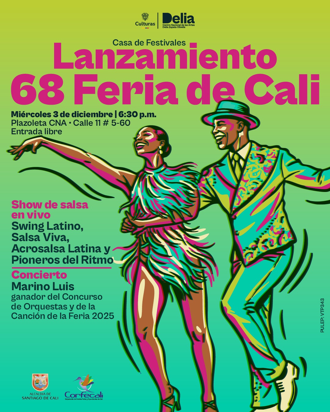 Somos Casa de Festivales y por eso le damos la bienvenida a la Feria de Cali Este 3 de diciembre recibimos la diversidad y el talento en la Plazoleta del CNA para el lanzamiento de la edición 68 de esta importante celebración.