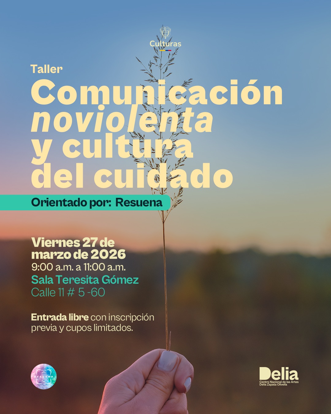 El taller es un espacio formativo y vivencial orientado a fortalecer habilidades de diálogo, escucha profunda y empatía en los entornos de trabajo. A través de herramientas de lo que Reseuna llama 'Comunicación noviolenta', se busca promover formas de relacionamiento más colaborativas, conscientes y respetuosas, favoreciendo la construcción de vínculos basados en la confianza y el cuidado mutuo. Este tipo de procesos contribuyen a transformar las dinámicas institucionales y culturales, promoviendo entornos donde el conflicto pueda abordarse desde la comprensión, el respeto y la construcción colectiva.