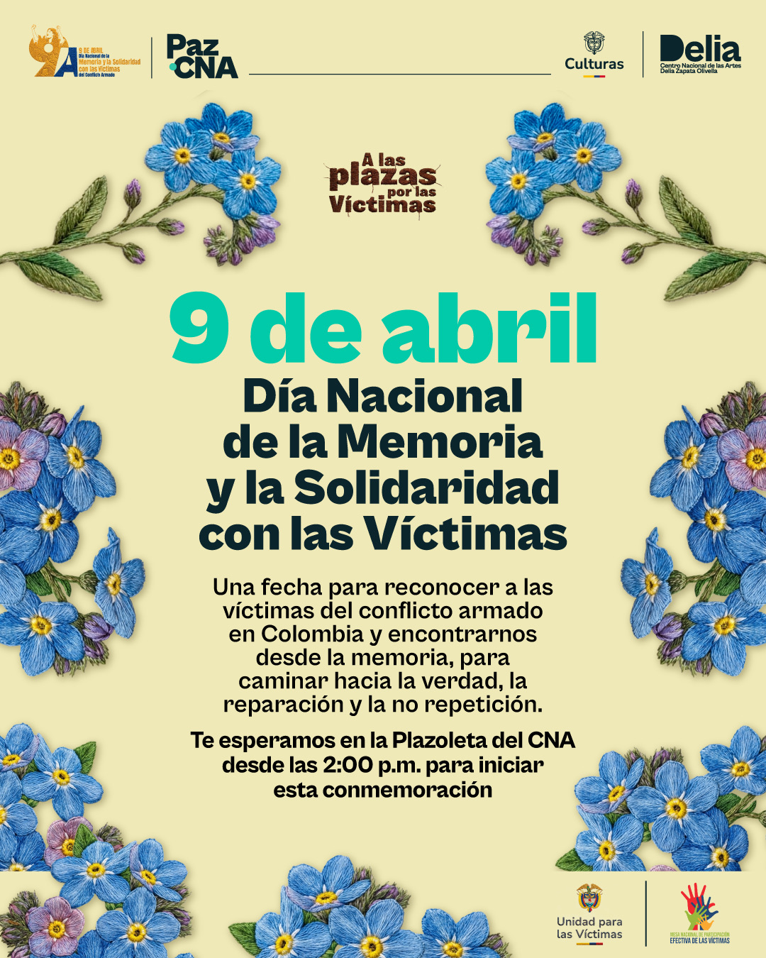 El 9 de abril, Día Nacional de la Memoria y la Solidaridad con las Víctimas del Conflicto Armado
