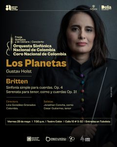 La Orquesta Sinfónica Nacional de Colombia presenta el Concierto n.º 3 de la Serie Clásica – Homenaje al aniversario de Benjamin Britten