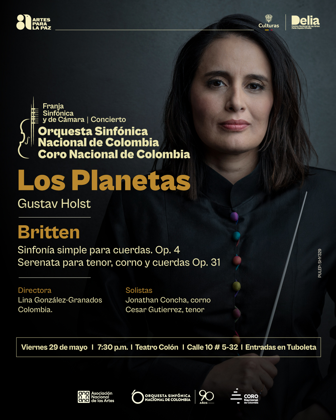 La Orquesta Sinfónica Nacional de Colombia presenta el Concierto n.º 3 de la Serie Clásica – Homenaje al aniversario de Benjamin Britten