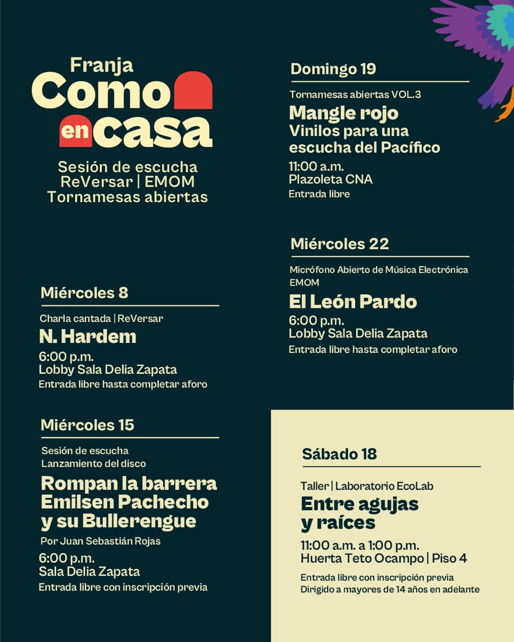 Programación Julio - 2026 Centro Nacional de las Artes - Teatro Colón