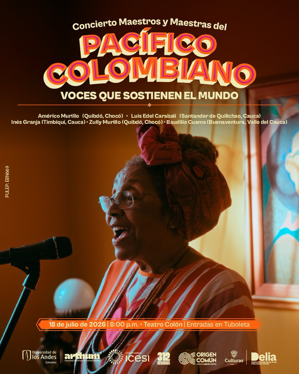 Los sonidos del Pacífico colombiano llegan al escenario en un concierto que rinde homenaje a quienes han dedicado su vida a preservar, crear y transmitir las músicas tradicionales de sus territorios.