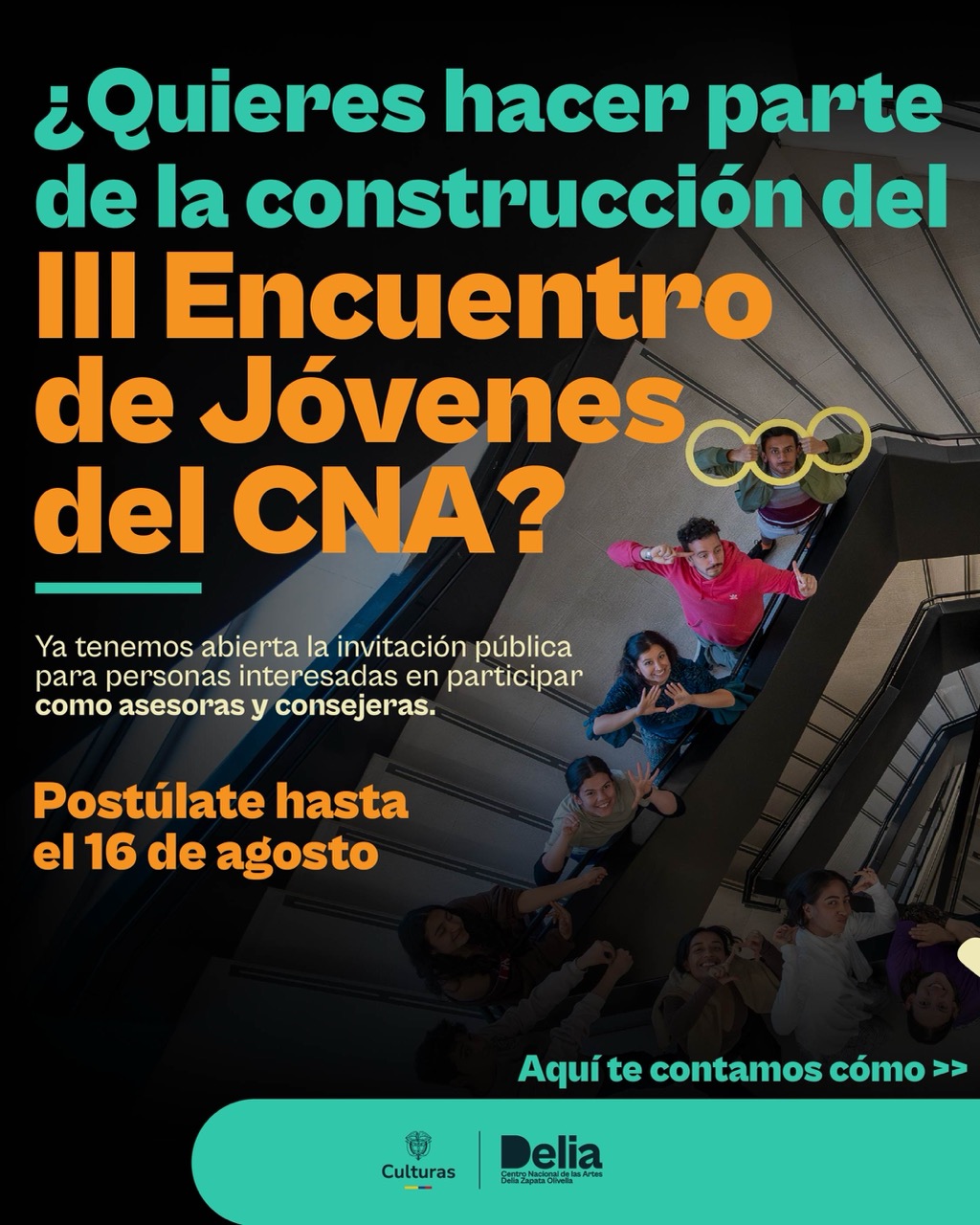Las postulaciones estarán abiertas hasta el 16 de agosto a las 5:00 p.m. La invitación busca seleccionar a cinco jóvenes de entre 18 y 28 años que participarán en el diseño, conceptualización y desarrollo del III Encuentro de Jóvenes 2026, bajo la narrativa Futuros posibles.  