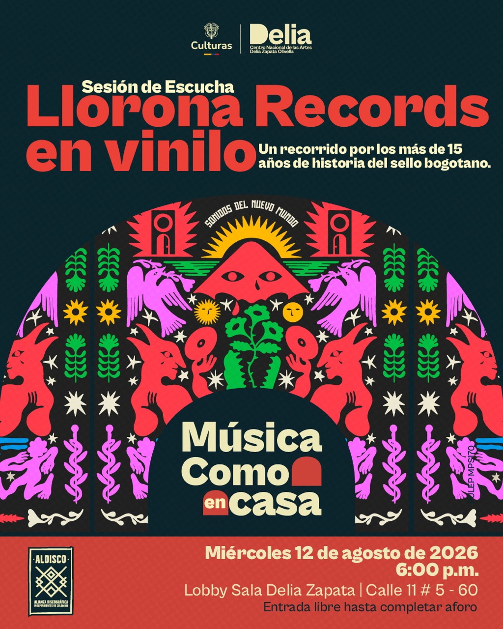 Desde 2007, Llorona Records ha construido un puente entre las músicas de raíz colombianas y nuevas audiencias en el mundo. Más que un sello discográfico, es una plataforma dedicada a producir, documentar y difundir artistas cuyas creaciones nacen de territorios como San Jacinto, Palenque, Providencia, Timbiquí, Tumaco y Guapi, impulsando el encuentro entre las tradiciones sonoras y las búsquedas musicales contemporáneas.
