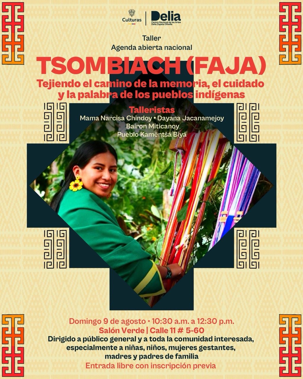 El Tsombiách, conocido como la faja tradicional del pueblo Kamëntšá, constituye uno de los tejidos más representativos de nuestra cultura. Más que un elemento que acompaña el vestir tradicional, representa un camino de memoria donde permanecen vivos los conocimientos heredados por nuestros mayores, la relación con el territorio, la espiritualidad, la organización familiar y los principios que orientan nuestra forma de vivir.