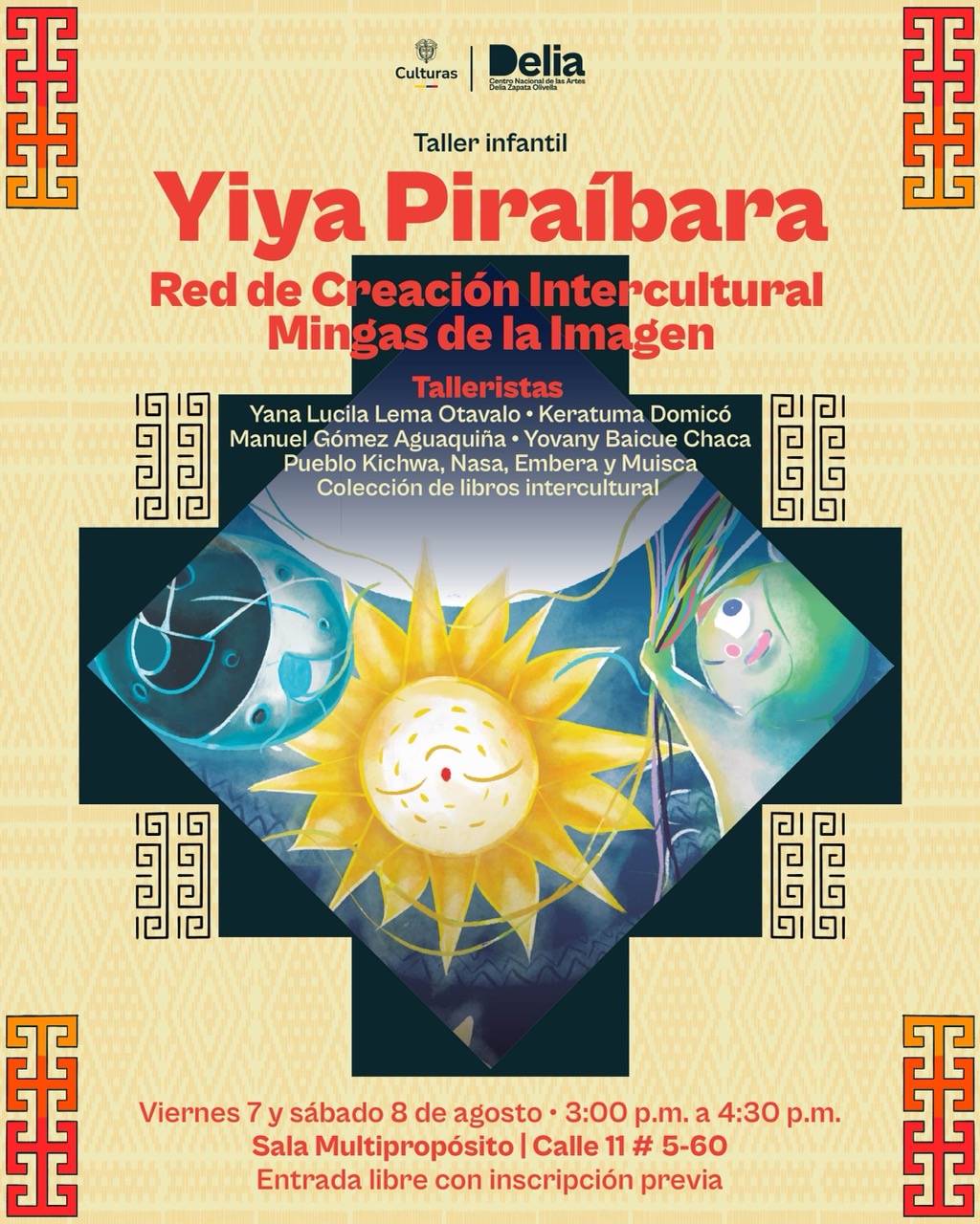 Yiya Paraíba es una colección de libros infantiles interculturales que reúne relatos de autores indígenas de distintos pueblos del país. En esta actividad, niñas, niños y sus familias podrán acercarse a las oralituras de autores Kichwa, Embera Eyabida, Nasa y Muyska a través de una jornada de promoción de lectura. La programación incluye narraciones, actividades lúdicas como karaoke en lengua nativa, loterías bilingües y tejido de quipu, además de un espacio de conversación con el público. Una invitación a descubrir la riqueza de los saberes ancestrales y la diversidad cultural que habita en las lenguas y las historias de los pueblos indígenas de Colombia.